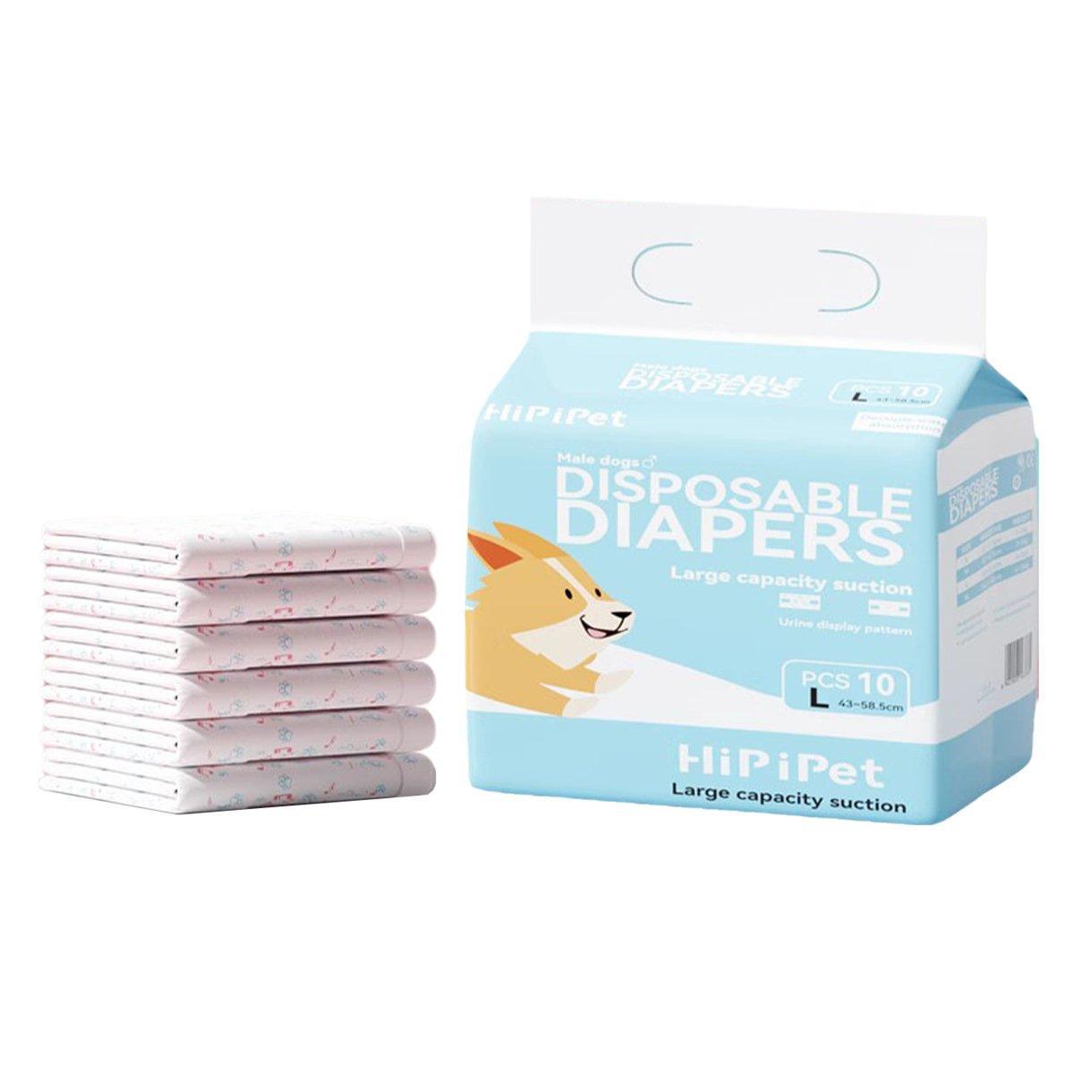 Premium Disposable Female Dog Diapers Leak-Proof - L 10pcs