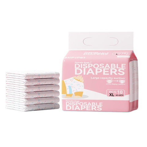 Premium Disposable Female Dog Diapers Leak-Proof - XL 10pcs