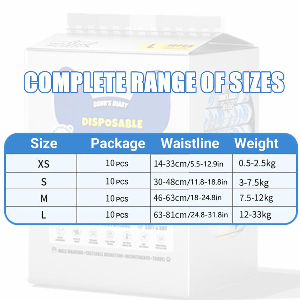 Premium Male Disposable Dog Diapers Leakproof - L, 63-81cm, 10 Pack