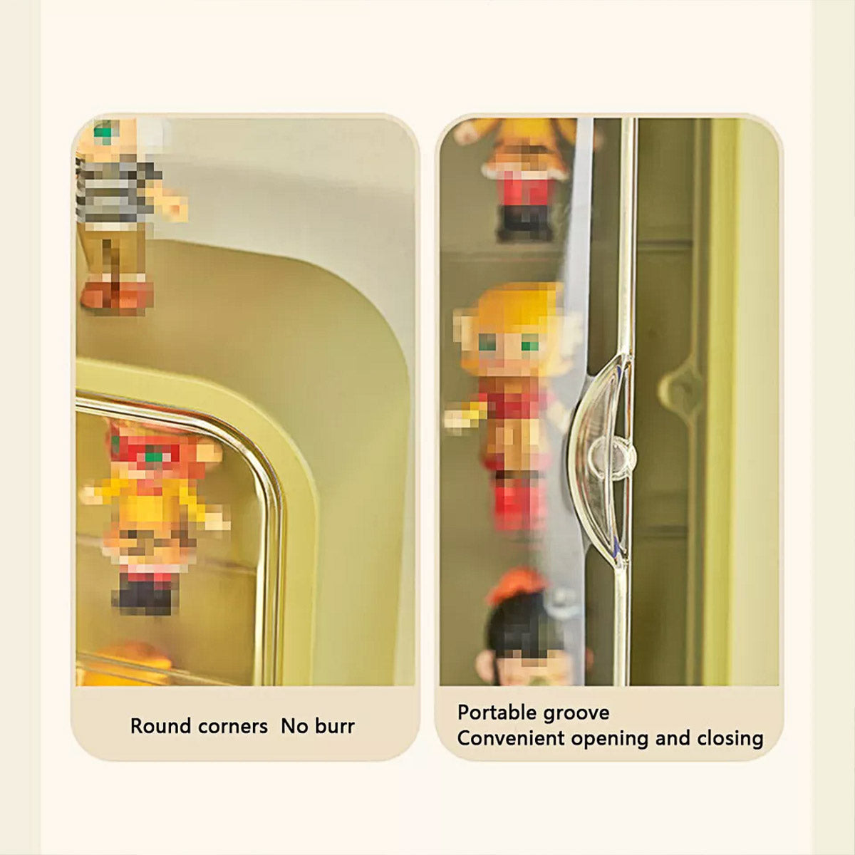 Premium Green Wall Mounted Acrylic Figure Display Case Dustproof 30x30x8cm