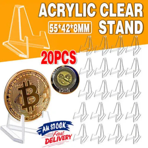 Premium Clear Acrylic Display Stands – 20 Pack