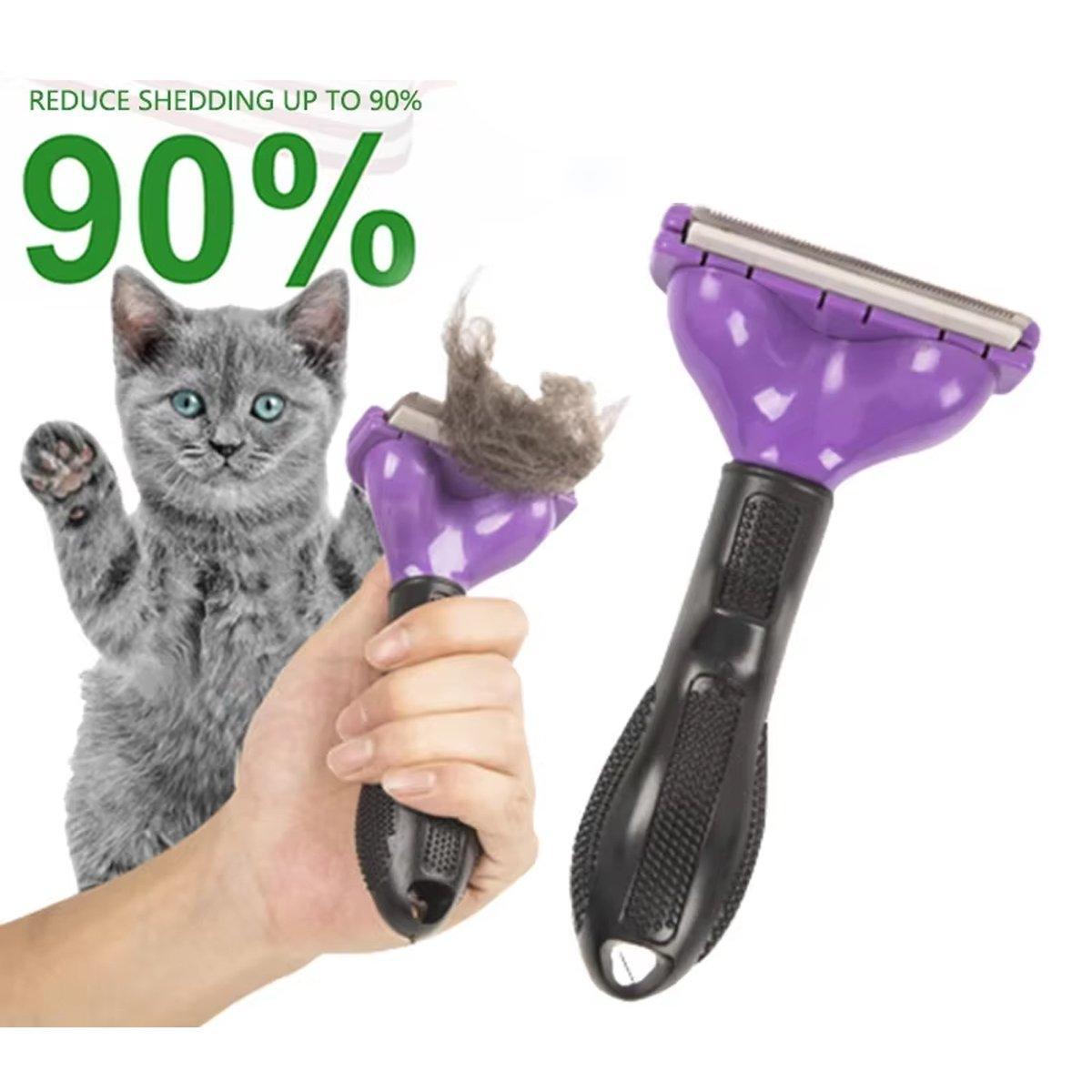 Premium Pet Hair Removal Brush Deshedding Tool - Yellow