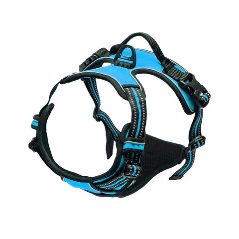 Premium Adjustable No-Pull Dog Harness with Reflective Strips - Blue M