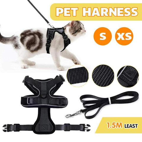 Premium Adjustable Pet Harness & Leash Set Reflective - XS