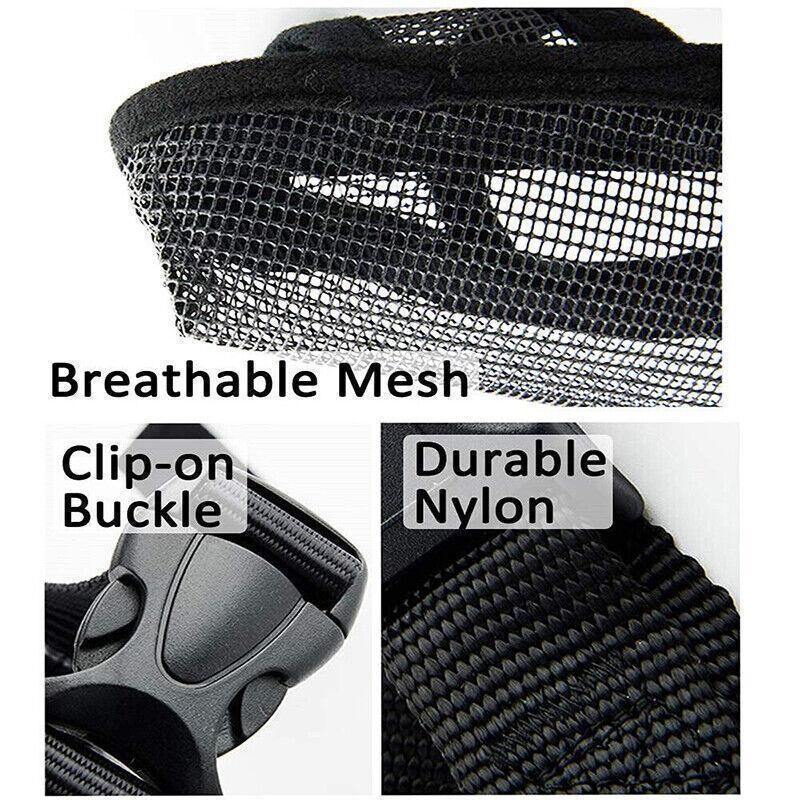 Premium Adjustable Dog Muzzle Breathable Nylon - Black XL