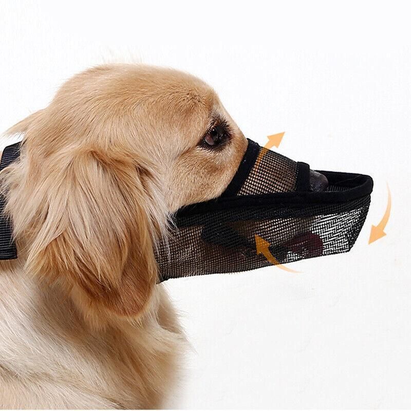 Premium Adjustable Dog Muzzle Breathable Nylon - Black XL
