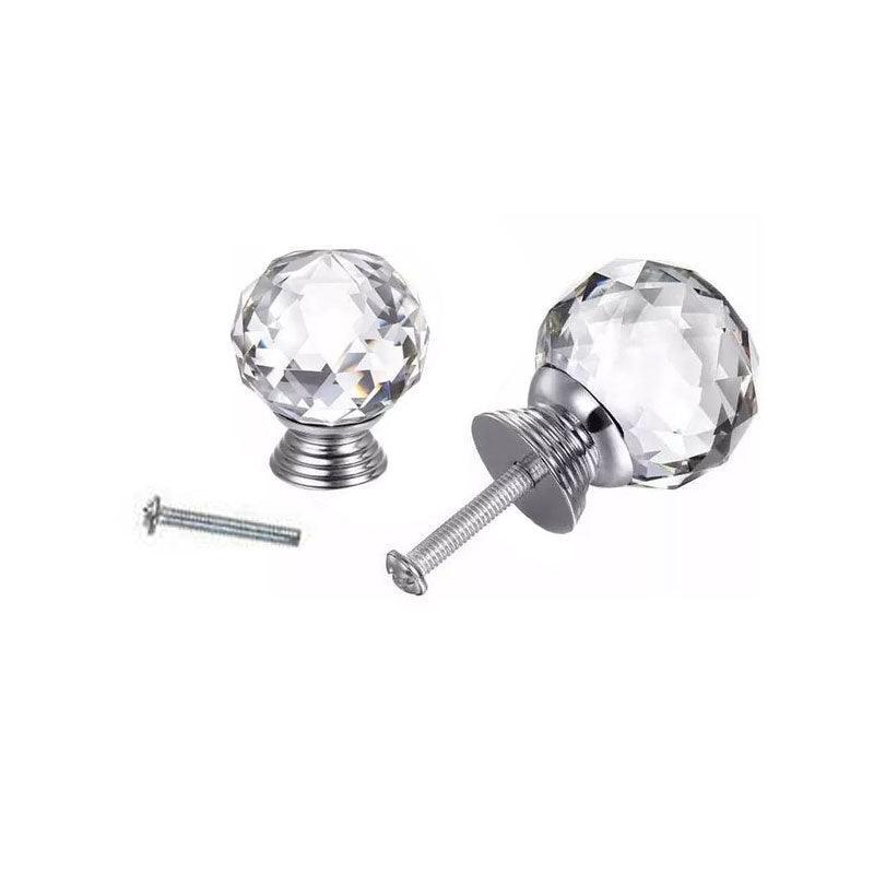 Crystal Glass Cabinet Knobs 40mm - 10Pcs, Round & Ball Shape, Includes Screws - SuperSaverAU - view 6