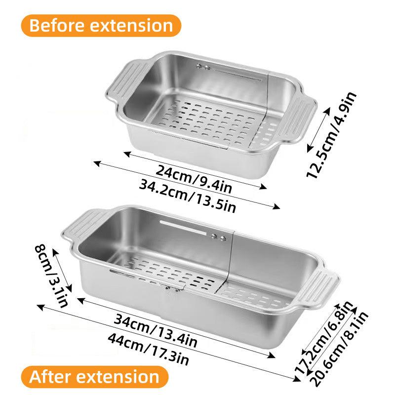 Premium 304 Stainless Steel Retractable Sink Drain Basket