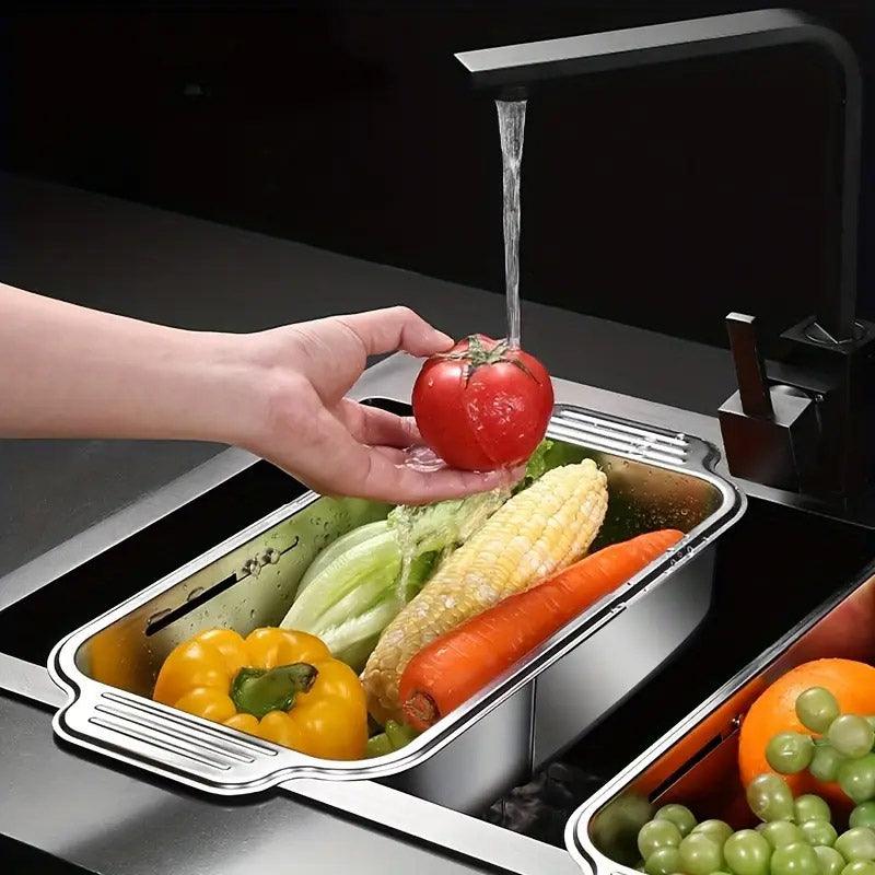 Premium 304 Stainless Steel Retractable Sink Drain Basket