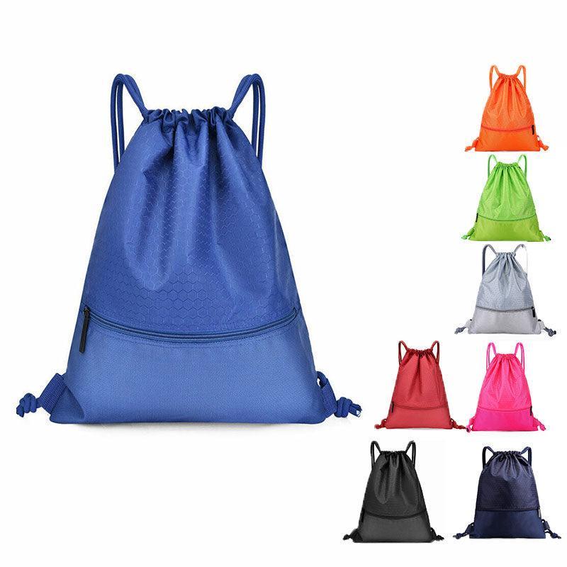 Premium Nylon Drawstring Backpack Sport Bag – Black
