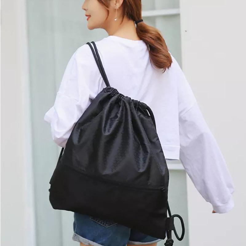 Premium Nylon Drawstring Backpack Sport Bag – Pink