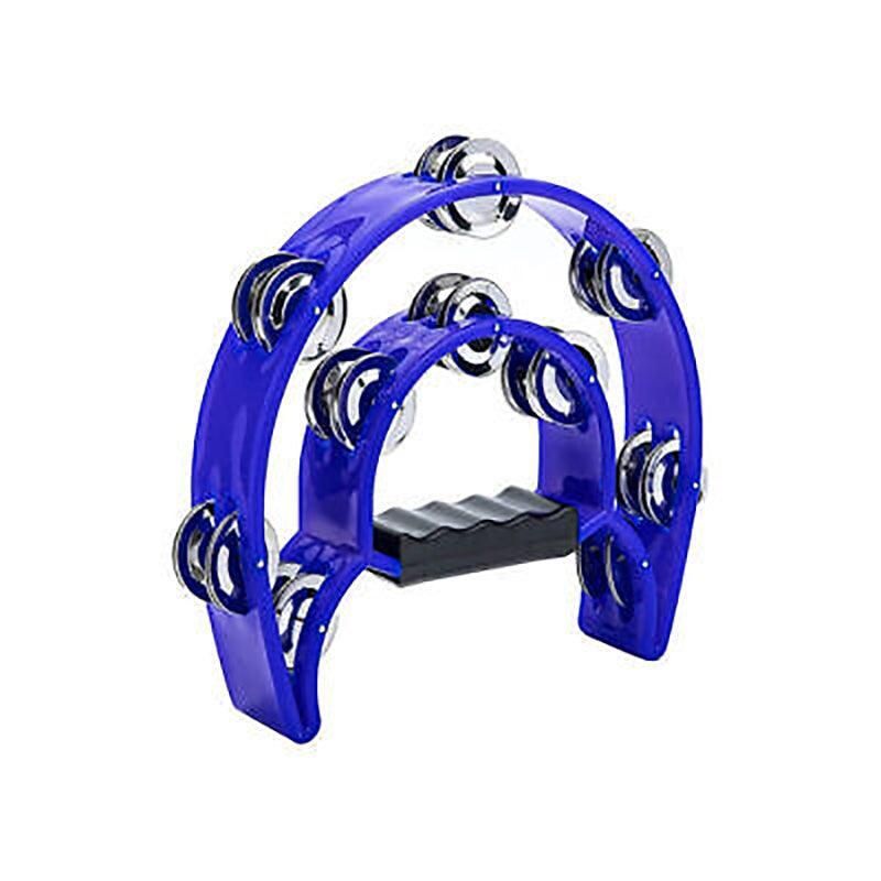 Premium Blue Double Half Moon Tambourine Percussion Instrument