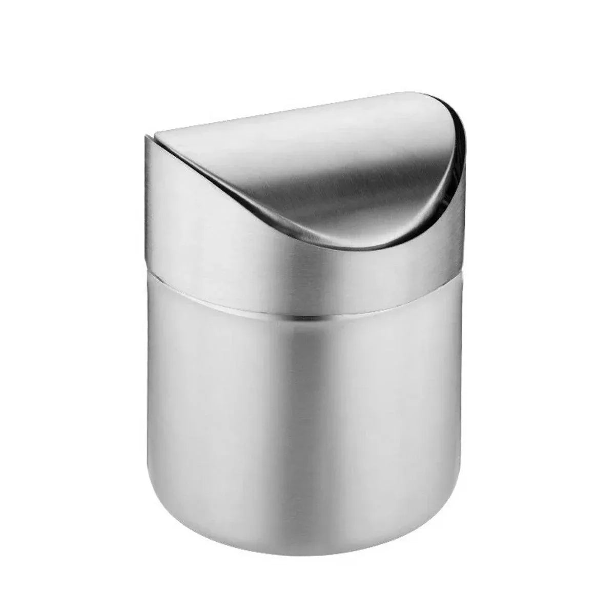 Premium Stainless Steel Mini Desktop Wastebasket – Silver