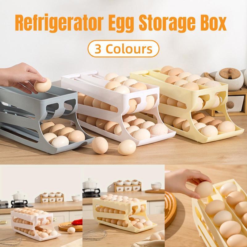 Premium Three-Layer Sliding Egg Storage Box – Yellow