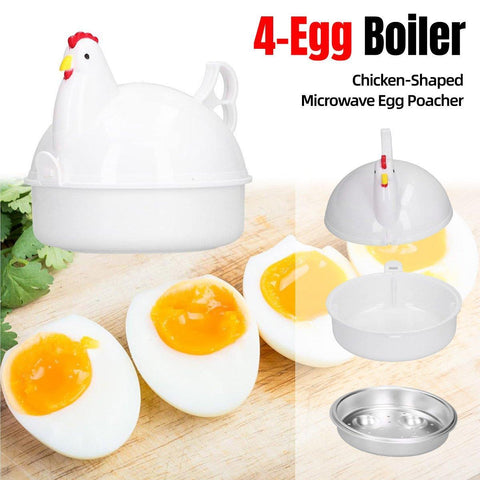 Premium Microwave 4 Egg Steamer Cooker with Chicken Design
