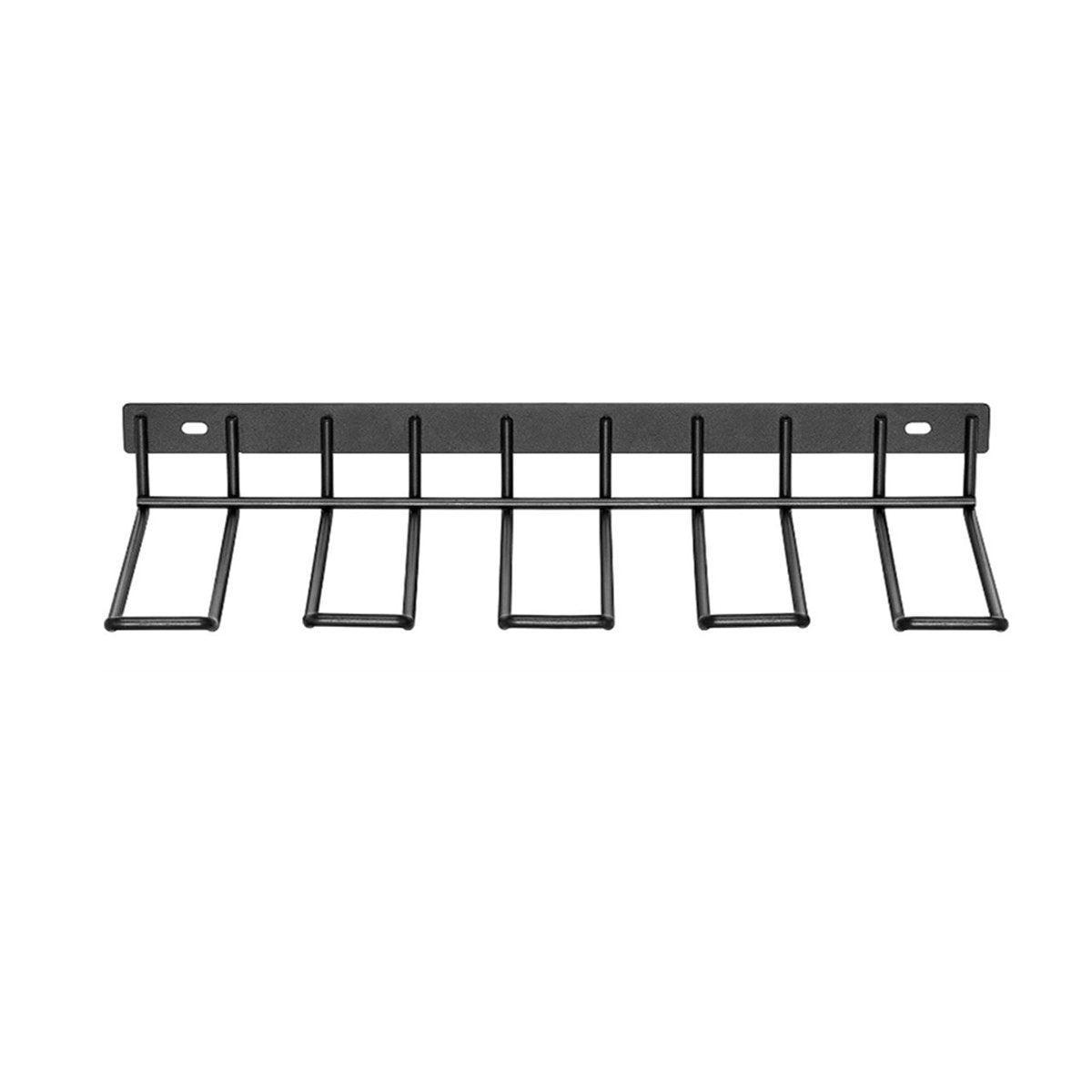 Premium Wall Mount Metal Drill Storage Rack - Black