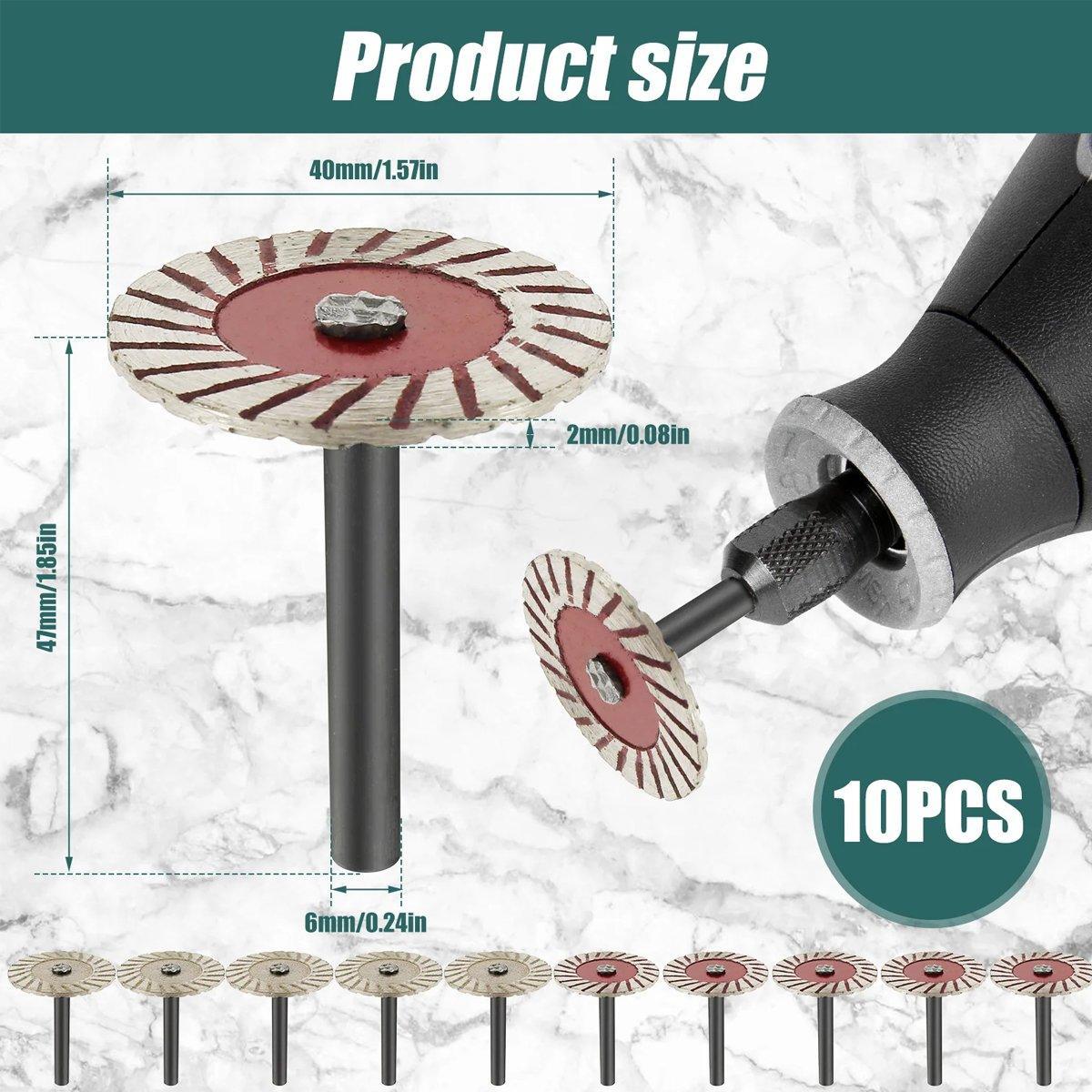 V528 Stone Engraving Saw Blades 40mm - 10pcs Durable Cutting Tools - SuperSaverAU - view 3