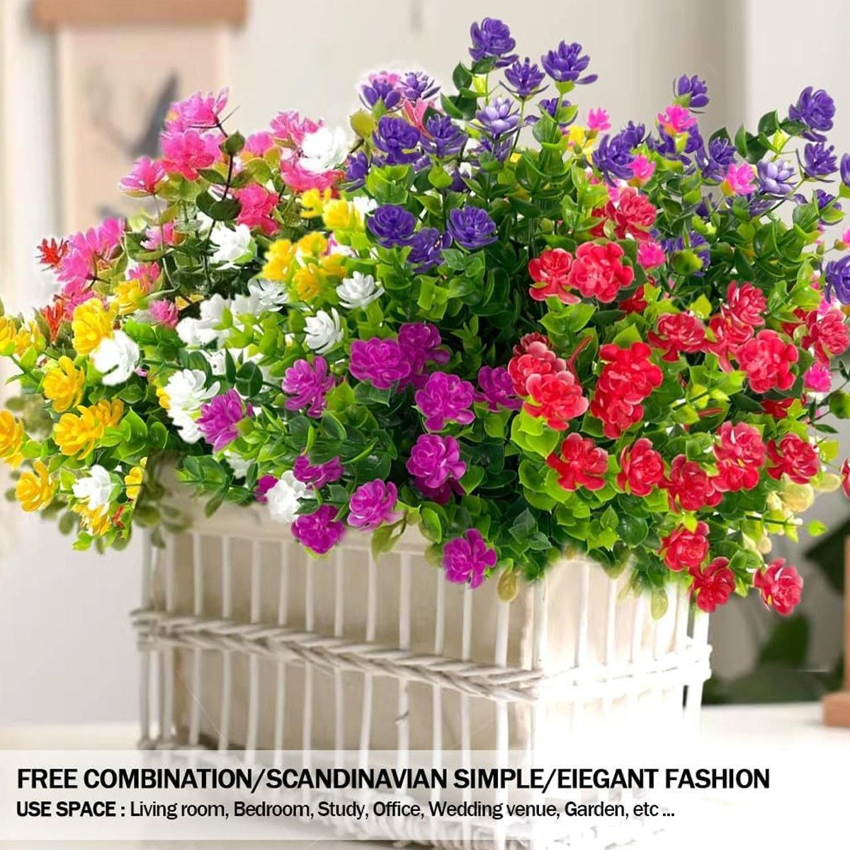 Premium Artificial Camellia Flower Bundles – 8 Pack