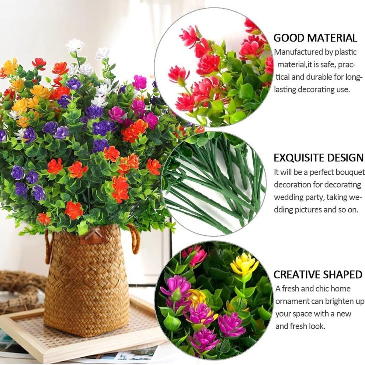 Premium Artificial Camellia Flower Bundles – 8 Pack