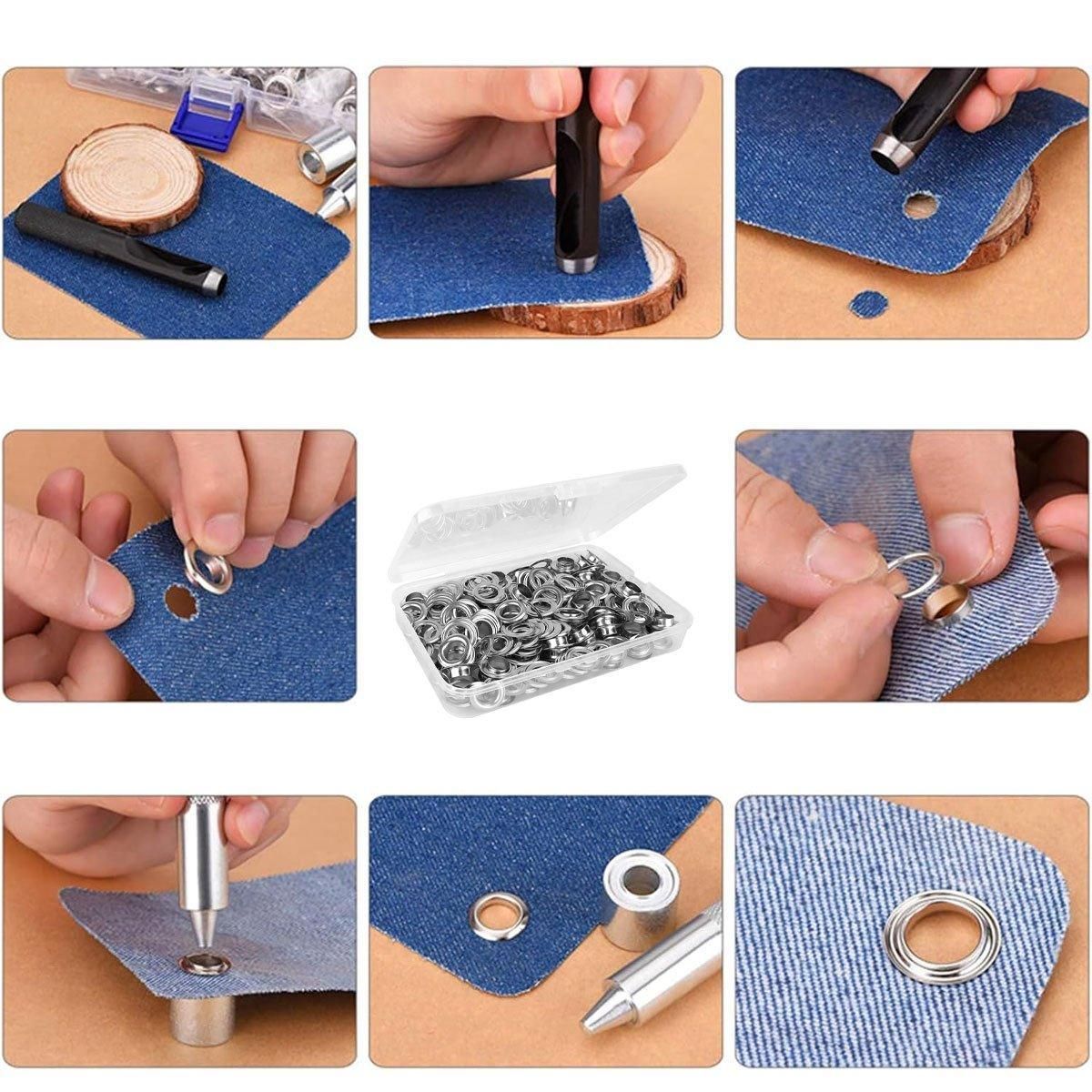 Premium 200 Set 12mm Copper Eyelet Grommet Kit with Tools