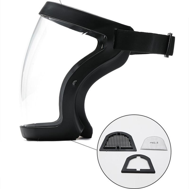 Premium Anti-Fog Full Face Shield Mask for Adults - Black, 2 Pack