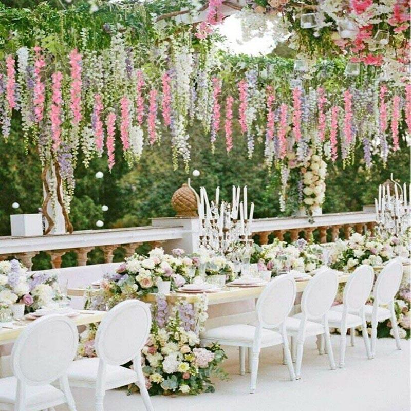 Premium Artificial Wisteria Garland Vines – Purple 12 Pack