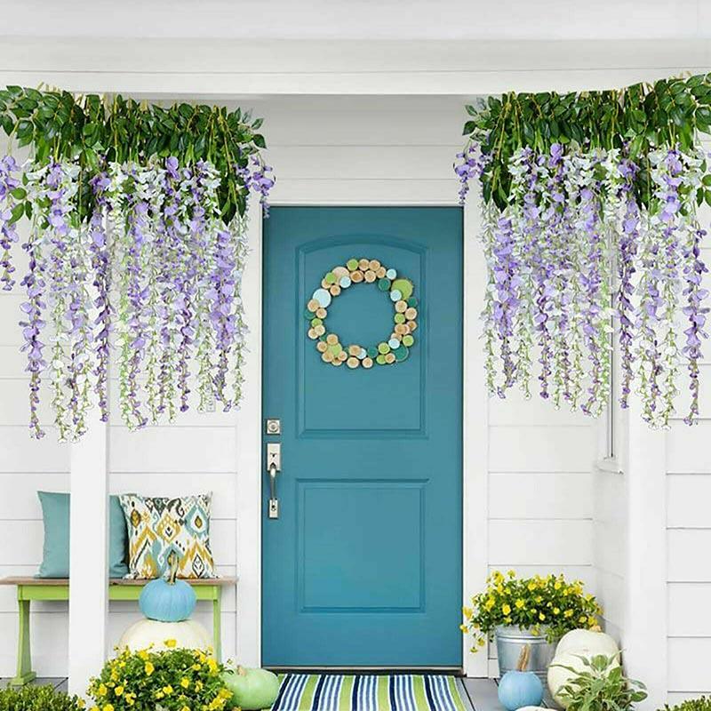 Premium Artificial Wisteria Garland Vines – Purple 12 Pack