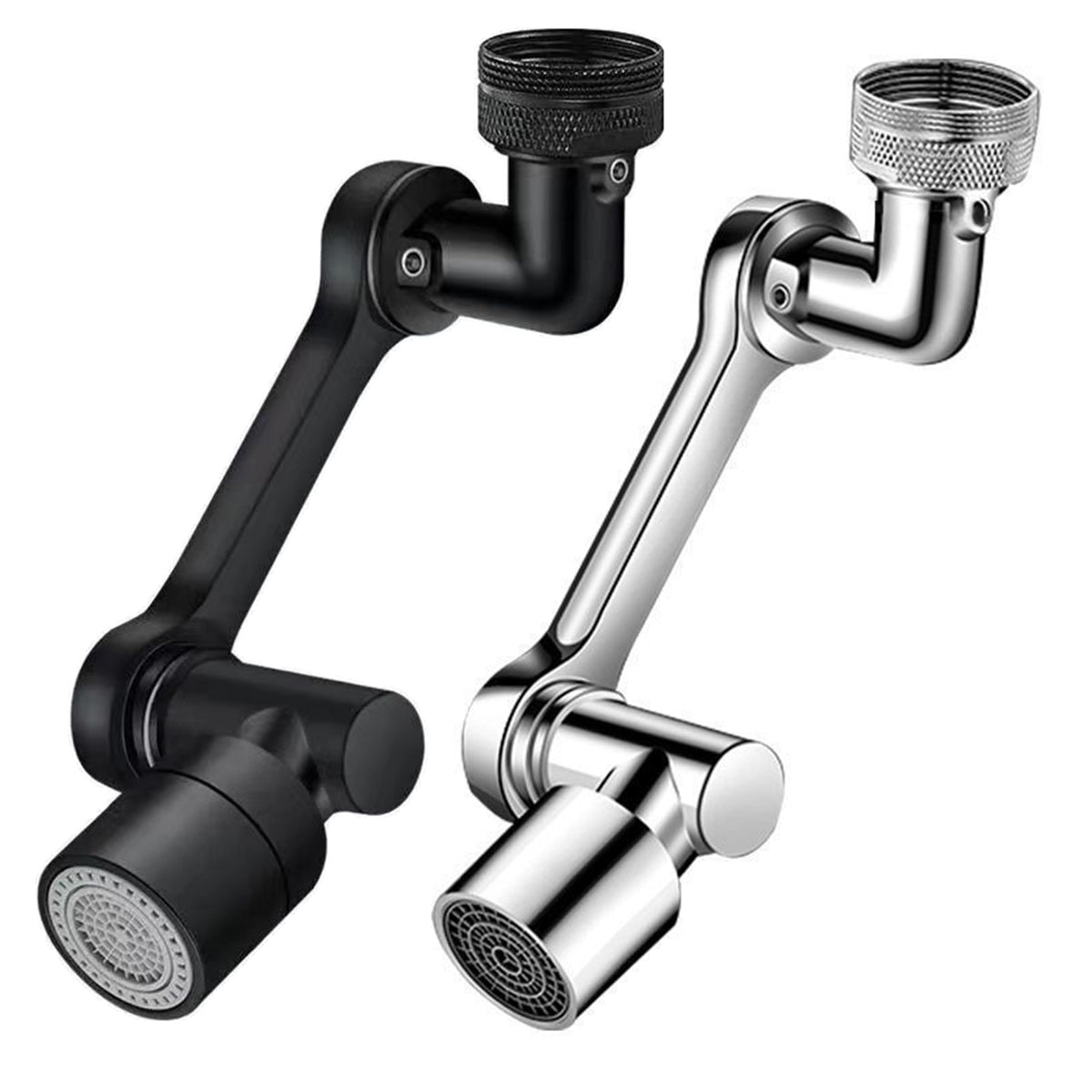 Premium Silver Rotatable Faucet Extender Mechanical Arm Sink Tap Adapter with Filter