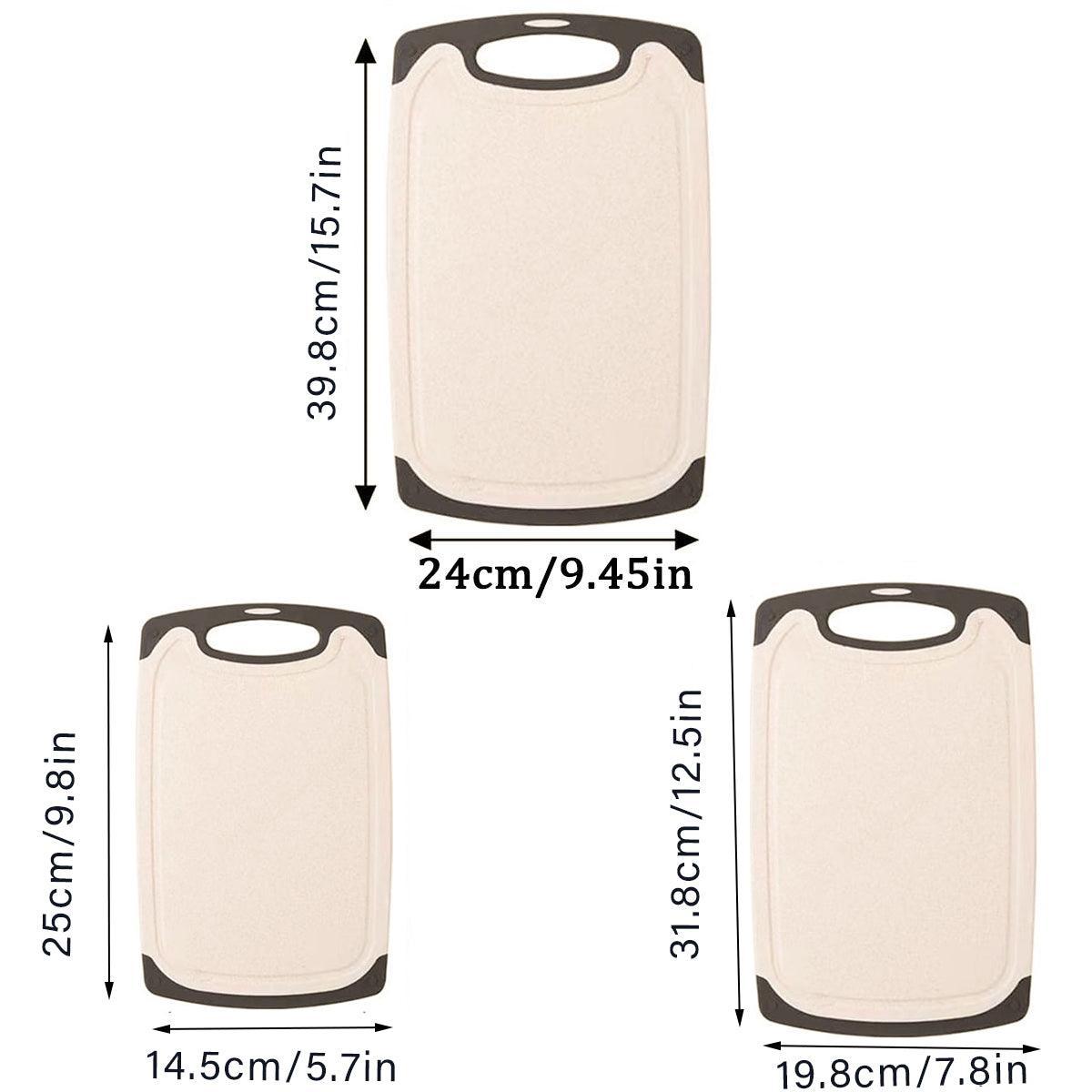 Eco-Friendly 3PCS Wheat Straw Cutting Board Set - Lightweight, Non-Slip, Juice Grooves - SuperSaverAU - view 3