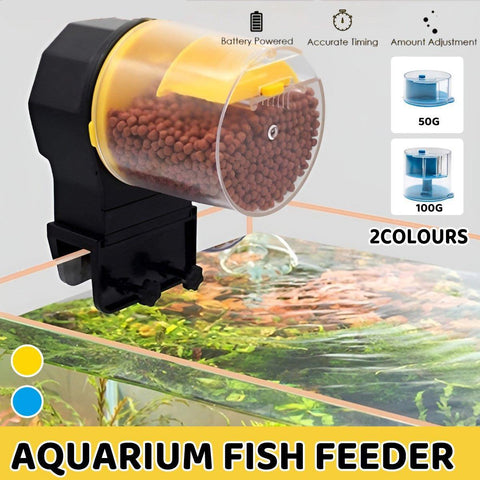 Premium Automatic Aquarium Fish Feeder - Yellow