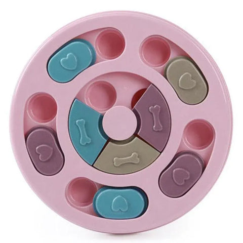 Premium Dog Treat Dispenser Puzzle Feeder Toy - Pink