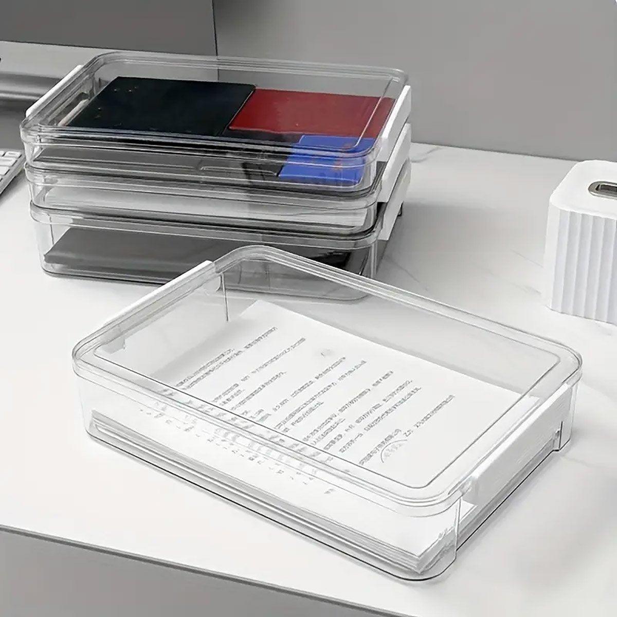 Premium Transparent A4 File Storage Box – Large