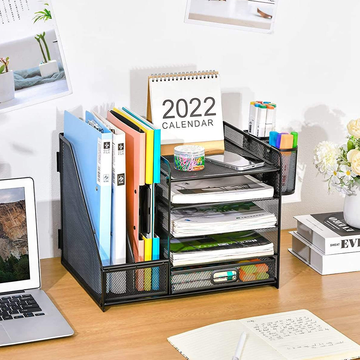 Multi-Tier Desktop Organizer for Files and Documents - Black - SuperSaverAU - view 5