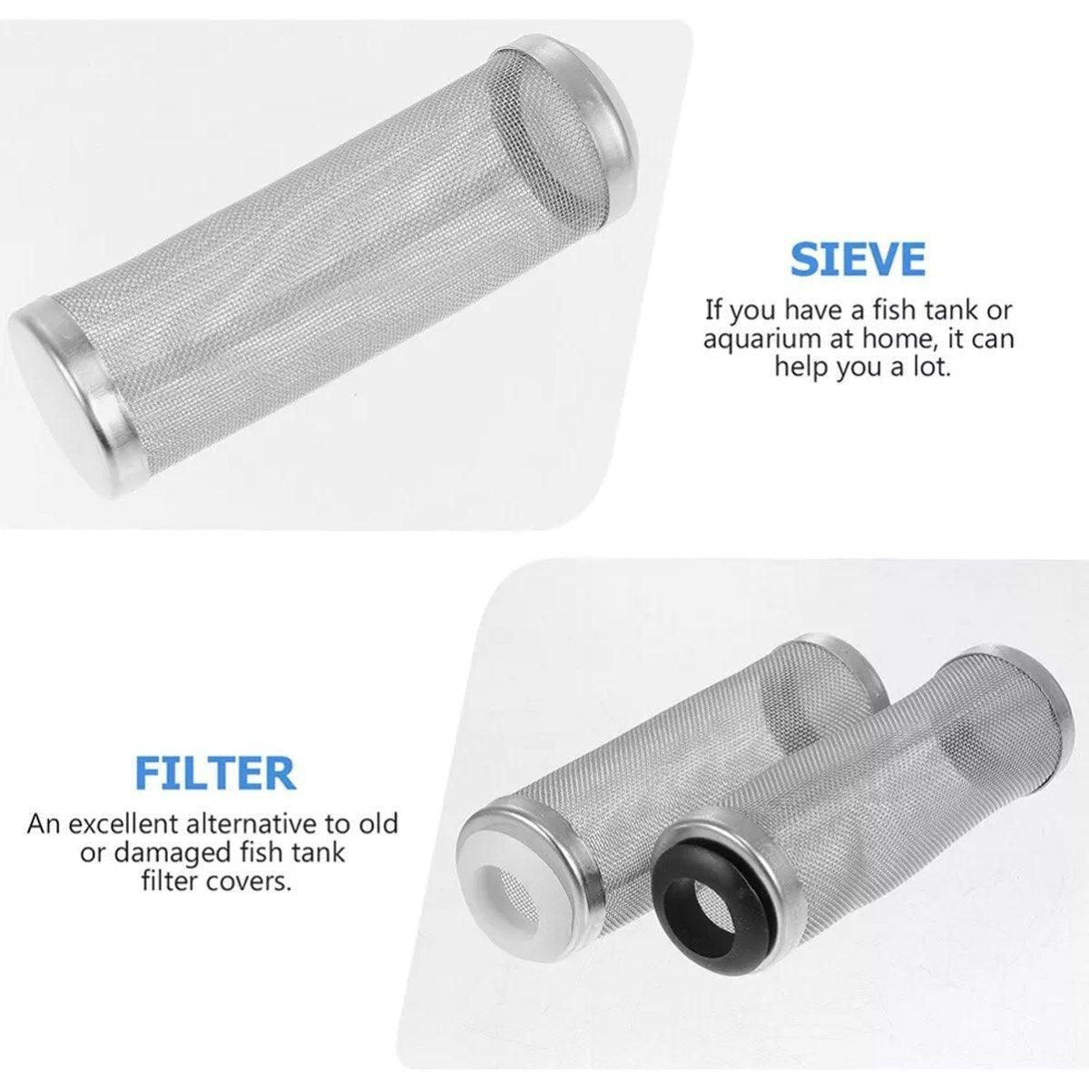 Premium Stainless Steel Shrimp Filter Guard 4pcs - Black 16mm
