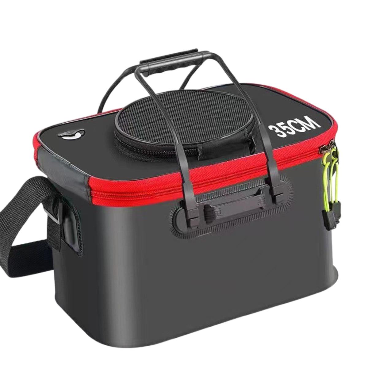 Portable Folding EVA Fishing Bucket Multi Use Live Fish Container with Strap - Orange-50cm - SuperSaverAU - view 5
