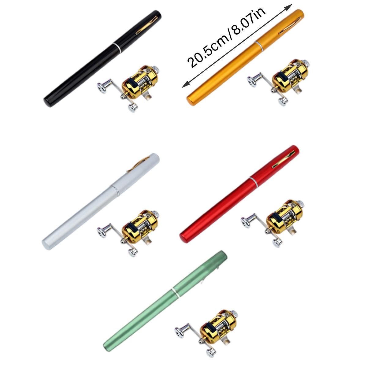 Mini Pen Fishing Rod Pocket Size Portable Telescopic Travel Fishing Pole Tool - Black - SuperSaverAU - view 1