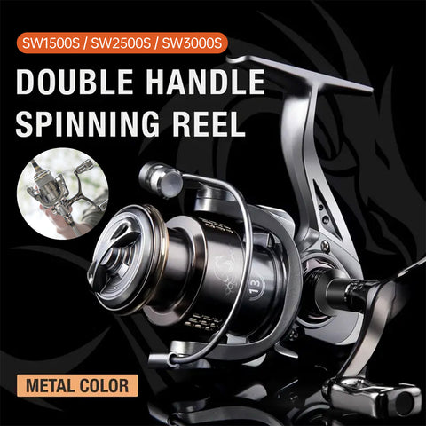 Double Handle Fishing Reel High-Speed Spinning Reel for Freshwater Saltwater - SW1500S - SuperSaverAU - view 1