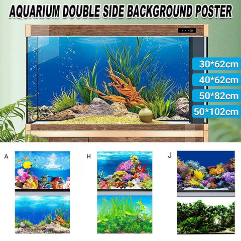 Premium Double-Sided Aquarium Background Sticker - A 50 x 102cm
