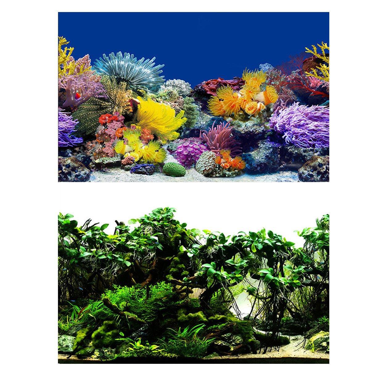 Premium Double-Sided Aquarium Background Sticker - A 50 x 102cm