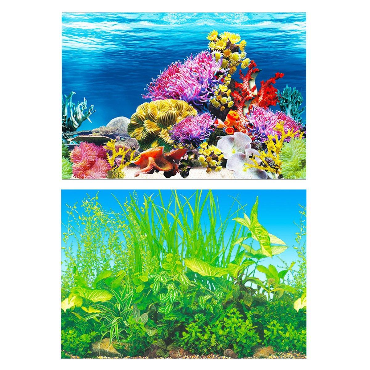 Premium Double-Sided Aquarium Background Sticker - H 50 x 102cm