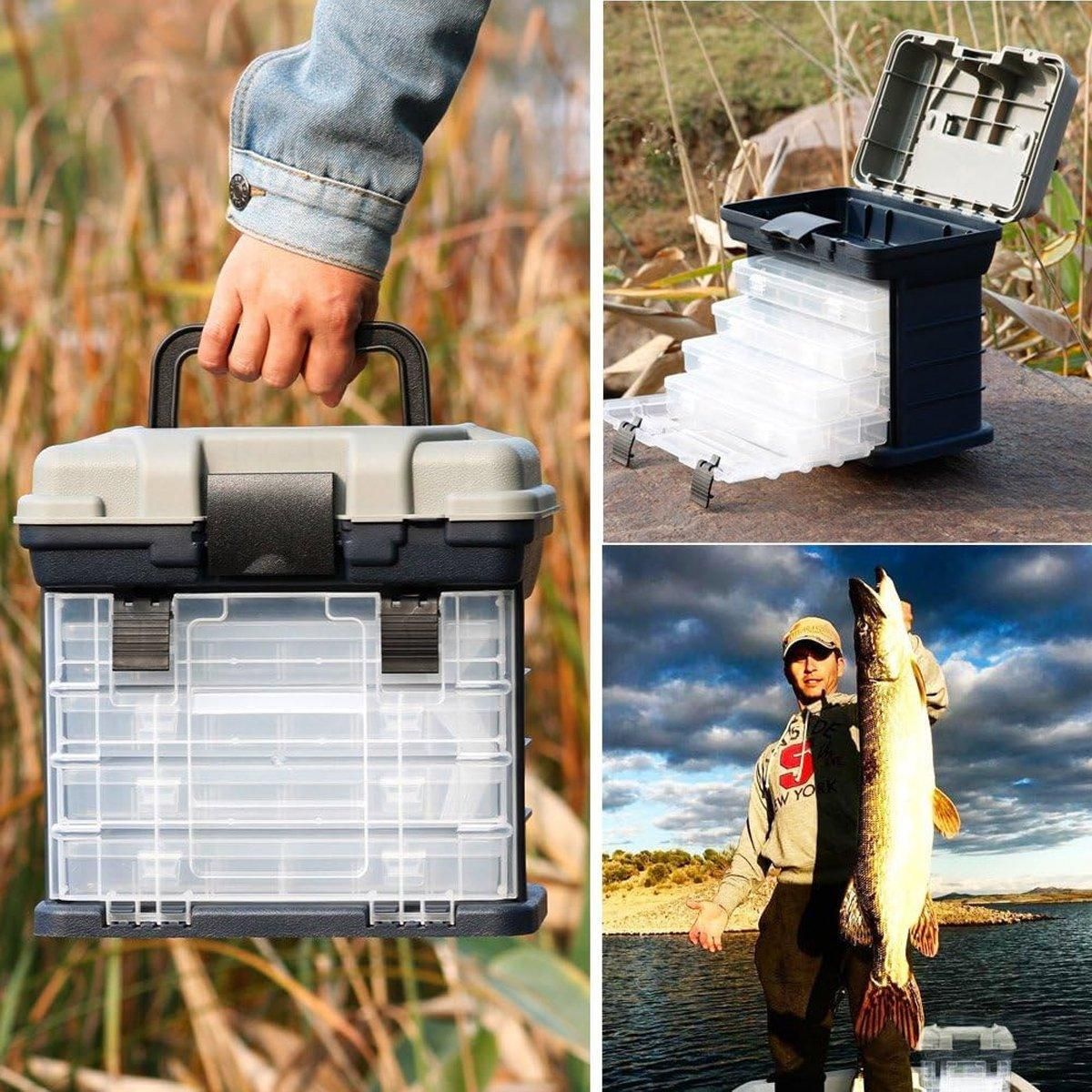 Premium Heavy Duty Fishing Tackle Box with 4 Removable Trays