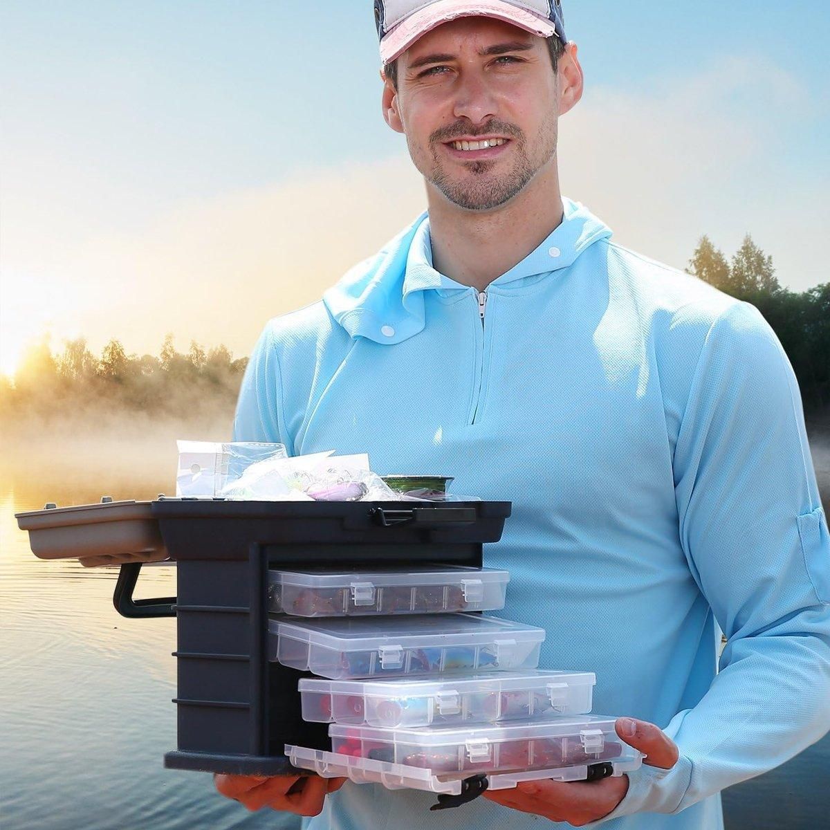 Premium Heavy Duty Fishing Tackle Box with 4 Removable Trays
