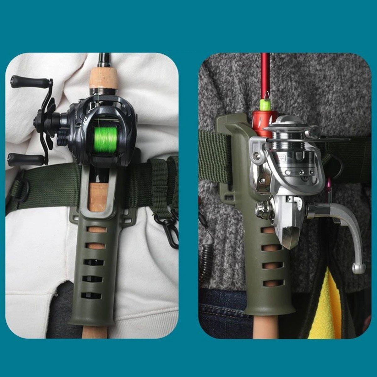 Premium Adjustable Fishing Rod Holder Waist Belt - Army Green