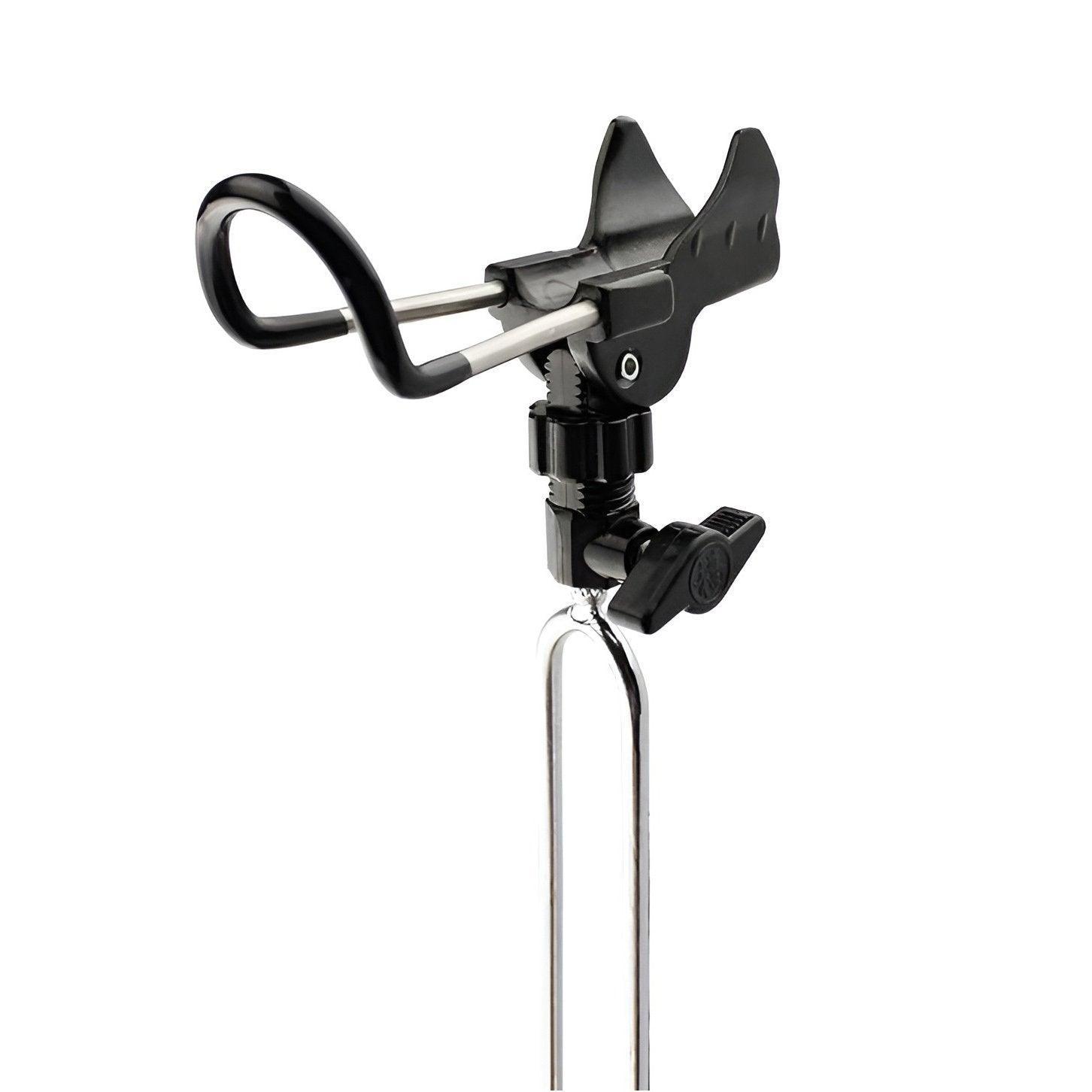 Premium Ground Insert Fishing Rod Holder Bracket - Black