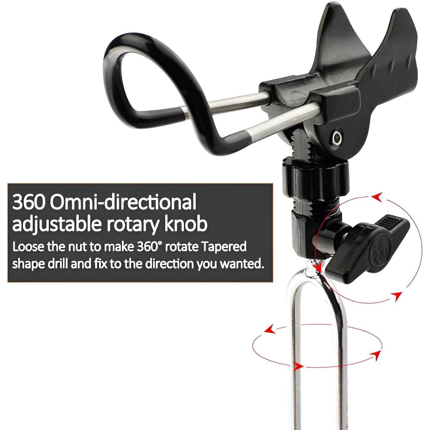 Premium Ground Insert Fishing Rod Holder Bracket - Black