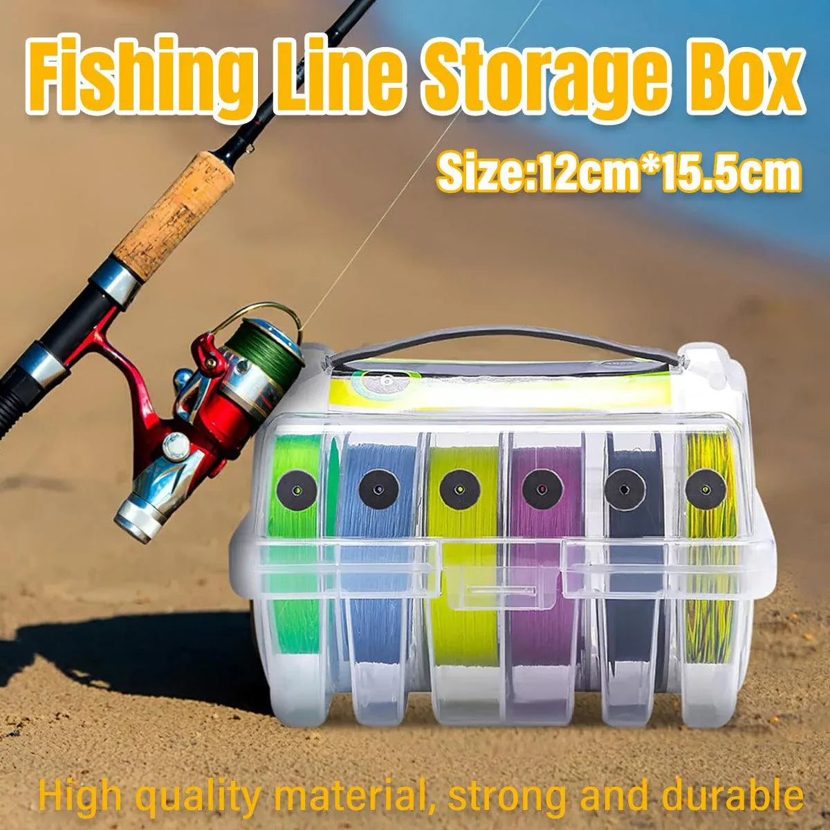 Premium Fishing Line Organiser Storage Box - 6 Spool