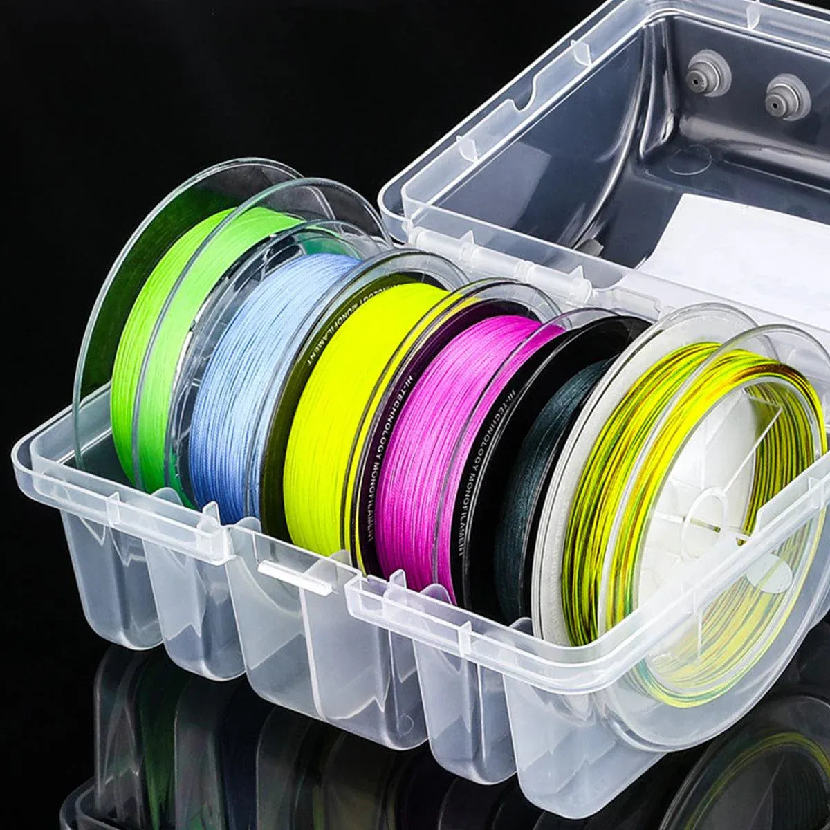Premium Fishing Line Organiser Storage Box - 6 Spool