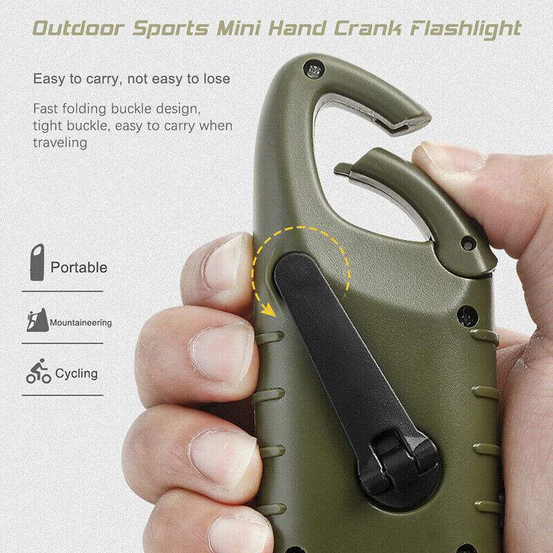 Premium Hand Crank Solar LED Emergency Flashlight – Green