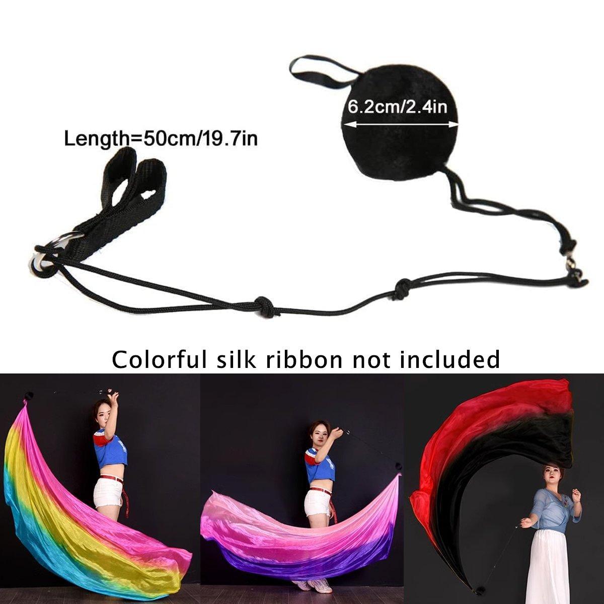 Premium Belly Dance Poi Balls Set with Adjustable Length - Black - SuperSaverAU - view 3