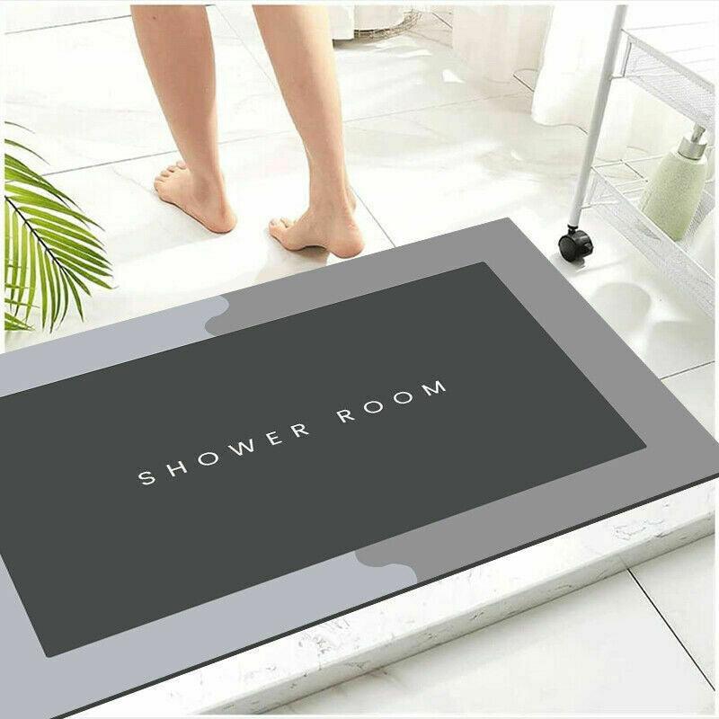 Premium Super Absorbent Diatom Mud Floor Mat – Blue Oval 50 x 80cm
